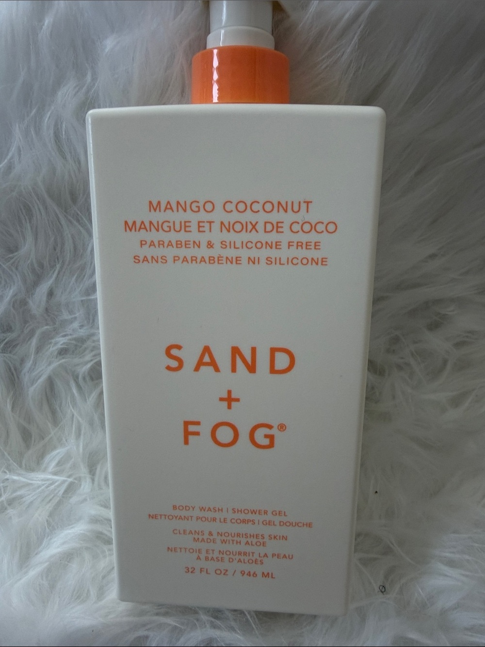SAND + FOG Mango Coconut Body Wash - White & Orange Bottle